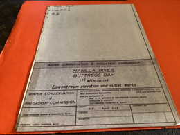 Plan Topographique Dessin  Du Barrage Manille Dam S Dam Site  Australia 1969  MANILLA RIVER DAM - Publieke Werken
