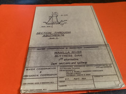 Plan Topographique Dessin  Du Barrage Manille Dam S Dam Site  Australia 1969  MANILLA RIVER DAM - Obras Públicas