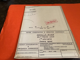 Plan Topographique Dessin  Du Barrage Manille Dam S Dam Site  Australia 1969  MANILLA RIVER DAM - Arbeitsbeschaffung