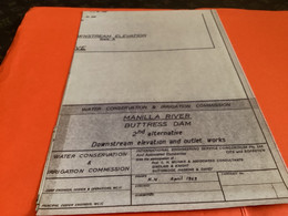 Plan Topographique Dessin  Du Barrage Manille Dam S Dam Site  Australia 1969  MANILLA RIVER DAM - Obras Públicas