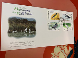 Hong Kong Stamp Wetland Birds FDC - Usados