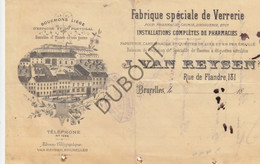 J. Van Reysen - Fabrique Spéciale De Verriere - Bouchons Liège  - Facture Bruxelles 18? (V1311) - 1800 – 1899