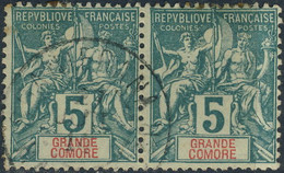 Grande Comore 1897 ~  YT 4 Paire - 5 C. Type Sage - Usados