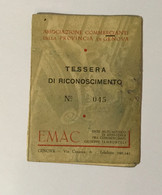 ASS. COMMERCIANTI PROVINCIA GENOVA - TESSERA DI RICONOSCIMENTO 1960 - Historische Dokumente
