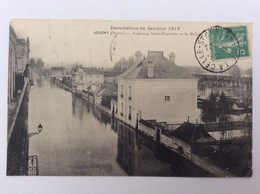 Joigny (89) : Inondation De Janvier 1910 - Faubourg Saint-Florentin Et Le Mail - Inondations