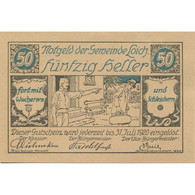 Billet, Autriche, LOICH, 50 Heller, Personnage 1920-07-31, SPL Mehl:FS 562.03 - Oesterreich