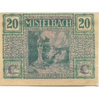 Billet, Autriche, Mistelbach, 20 Heller, Monument, 1920 SPL Mehl:FS 614c - Oesterreich