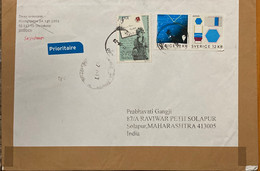 SWEDEN 2009, EUROPA SE-TENENT ,COVER ON STAMP ! STOCKHOLMIA 86 ,3 STAMP USED COVER TO INDIA - Briefe U. Dokumente