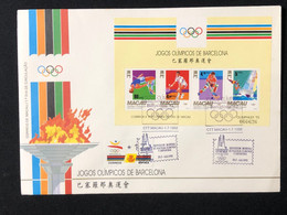 MACAU 1992 BARCELONA OLYMPIC GAMES FDC WITH S\S - FDC