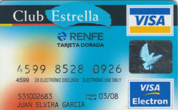 CARTA CREDITO CLUB ESTRELLA SCADUTA 2008 -piccola Piega Centrale (CK4949 - Credit Cards (Exp. Date Min. 10 Years)