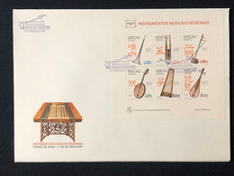 MACAU 1986 MUSICAL INSTRUMENTS OF THE REGION FDC WITH S\S - FDC