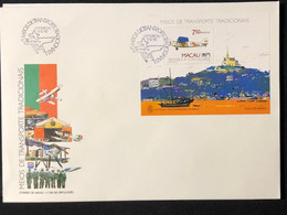 MACAU 1989 MEANS OF TRADITIONAL TRANSPORT HYDROPLANE FDC WITH S\S - FDC