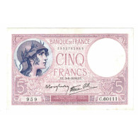 France, 5 Francs, Violet, 1939, C.60111, SUP+, Fayette:4.4, KM:83 - 5 F 1917-1940 ''Violet''