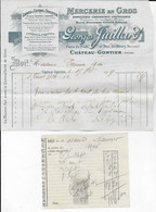 53 -Georges GUILLARD - Mercerie En Gros -Château-Gontier 1915- Bonneterie-Chaussures-Coutellerie -Facture + Reçu - 1900 – 1949