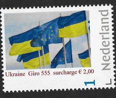 Nederland  2022-1  Support UKRAINE  GIRO 555 SURCHARGE STAMP      Postfris/mnh/neuf - Unused Stamps