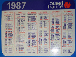 Petit Calendrier De Poche 1987 Journal Ouest France - Small : 1981-90