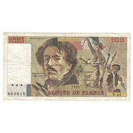 France, 100 Francs, Delacroix, 1981, V.44, TTB, Fayette:69.5, KM:154b - 100 F 1978-1995 ''Delacroix''
