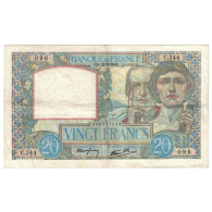 France, 20 Francs, Science Et Travail, 1940, C.344, TTB+, Fayette:12.2, KM:92a - 20 F 1939-1942 ''Science Et Travail''