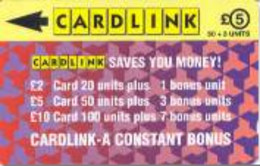 CARDLINK : CLK002 L.5 Red Jigsaw Design ( Batch: 1CLKC001855) USED - Eurostar, Cardlink & Railcall