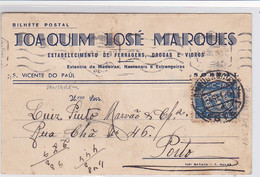 Portugal -Bilhete Postal Circulou  De  S. Vicente Do Paúl Para O Porto Em1936 - Santarem