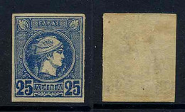 GRECE - PETIT HERMES / 1889-99 - # 82 OU 82a - 25 L. Bleu  * / COTE 80.00 - 225.00 EURO (ref T1746) - Ungebraucht