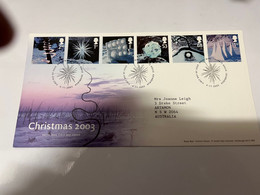 (1  G 57) UK FDC Posted To Australia - 2003 - Christmas - 2001-2010 Decimal Issues