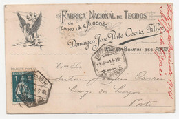 Portugal * Bilhete Postal  Circulado * Fábrica Nacional De Tecidos * Rua Do Bonfim - Porto * 1914 - Enteros Postales