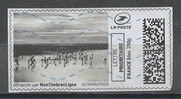 France - Frankreich Timbre Personnalisé Y&T N°MTEL LP20-31 - Michel N°BS(?) (o) - étang Et Flamands Roses - Printable Stamps (Montimbrenligne)