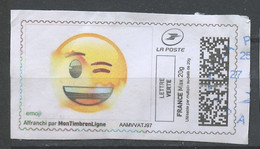 France - Frankreich Timbre Personnalisé Y&T N°MTEL LV20-116 - Michel N°BS(?) (o) - Smile Clin D'œil - Timbres à Imprimer (Montimbrenligne)