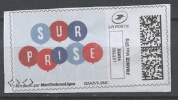France - Frankreich Timbre Personnalisé Y&T N°MTEL LV20-117 - Michel N°BS(?) (o) - Surprise - Printable Stamps (Montimbrenligne)
