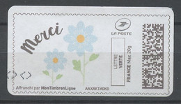 France - Frankreich Timbre Personnalisé Y&T N°MTEL LV20-122 - Michel N°BS(?) (o) - Merci - Druckbare Briefmarken (Montimbrenligne)