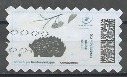 France - Frankreich Timbre Personnalisé Y&T N°MTEL SV20-004 - Michel N°BS(?) (o) - Hérisson Stylisé - Druckbare Briefmarken (Montimbrenligne)