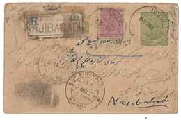 India 1929 Very Old Prepaid Postcard King George V Half Anna Post Card 2 Anna Stamp On - Bijawar