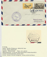 PHILIPPINE ISLANDS MANILLA LETTRE COVER AIR MAIL FIRST FLIGHT ASIA GUAM MACAO APR 28 1937 TO USA - Luchtpost