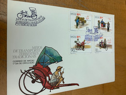 Macau Stamp FDC Covers Old Transportation Yellow One Stamp - FDC