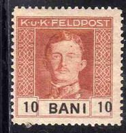 AUSTRIAN OCCUPATION OF ROMANIA OCCUPAZIONE AUSTRIACA 1918 EMPEROR CARL I 10b  MNH - Besetzungen