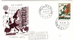 San Marino 1967 Europa First Day Cover - FDC