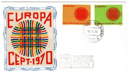 San Marino 1970 Europa, First Day Cover - FDC