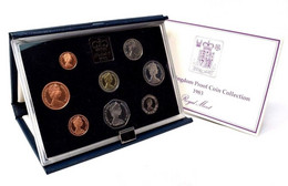 1983 Royal Mint Deluxe Proof Set Of 8 Proof Coin Blue Deluxe Blue Leatherette Covers & Brochure Uncirculated MNH - Other & Unclassified