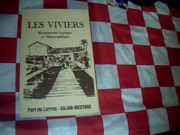 Carte De Visite Restaurant Les Viviers à Port De Larros Gujan Mestras Gironde - Tarjetas De Visita