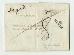 Lettre Lourde De PASSCHENDAELE Le 4 Juillet 1812 + Griffe 91/MENN Vers Lille; Poids 50grs; Taxe 8 Décimes. - 19550 - 1794-1814 (French Period)