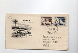 5CRT80 - CECOSLOVACCHIA , FDC Per Svizzera Del 10.6.1952 . LIDICE - FDC