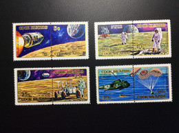 Cook Islands, 1972, Apollo 15, 4 Paires De Timbres. Conquête Spatiale, YT 304/311, Neuf ** - Océanie