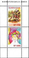 DONKEY- LEGENDS- CHRISTMAS- SURINAME-2003- MS-MNH-D5-71 - Burros Y Asnos