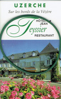 Ancienne Carte De Visite De L'Hôtel Teyssier, Uzerche (sur Les Bords De La Vezère) - Tarjetas De Visita