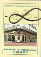 Ancienne Carte De Visite De La Brasserie Restaurant Chopin, Kerkstraat, Blankenberge - Tarjetas De Visita