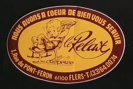 AUTOCOLLANT STICKER - CRÊPERIE LE RELAX - 61 100 FLERS - ORNE NORMANDIE - RESTAURANT - Stickers