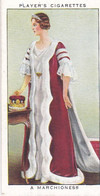 10 A Marchioness  - Coronation Series 1937 - Players Cigarette Cards - Royalty - Player's