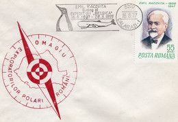 ROMANIA 1977: POLAR EXPLORER, WHALE, PENGUIN, Illustrated Postmark On Cover  - Registered Shipping! - Storia Postale