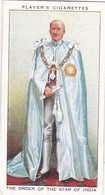 25 Order Of The Star Of India  - Coronation Series 1937 - Players Cigarette Cards - Royalty - Player's